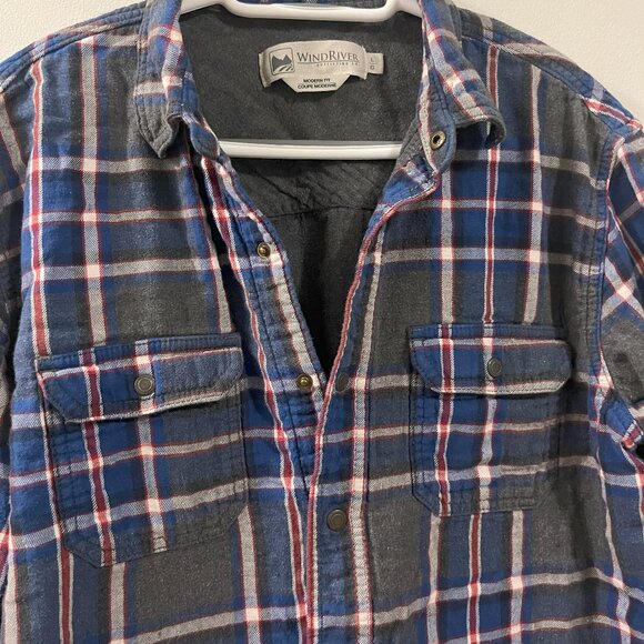 WindRiver Outfitting Co. - Men's Flannel Checkered Long Sleeve Shirt, Large - Picture 3 of 8